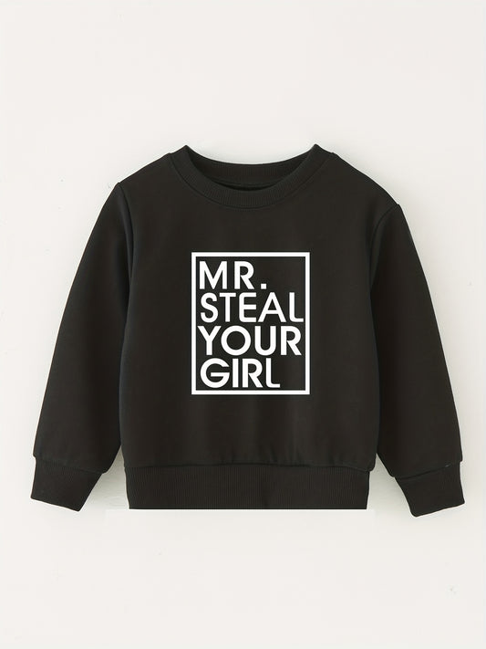 Alphabet Graphic Kids Sweatshirt Casual Baby's Pullover