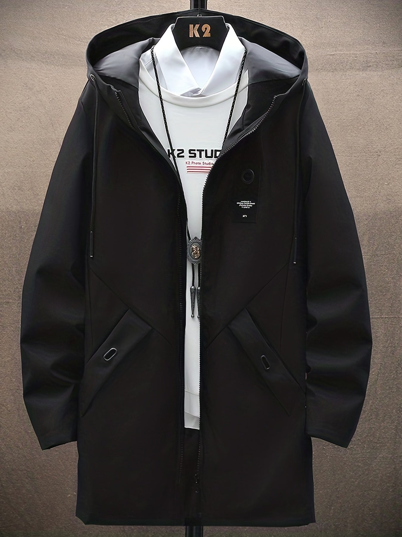 Men's Windproof Hoodie Jacket with Pockets