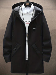 Men's Windproof Hoodie Jacket with Pockets