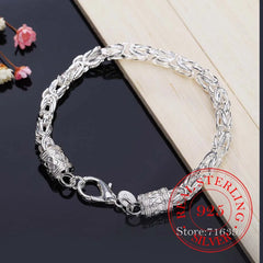 925 Silver Classic Faucet Charm Bracelet Chains