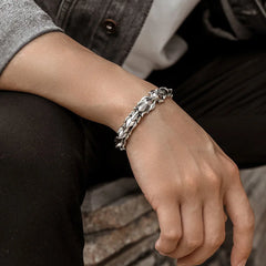 925 Silver Keel Bracelet Men's Knuckle Bracelet Trendsetter Jewelry