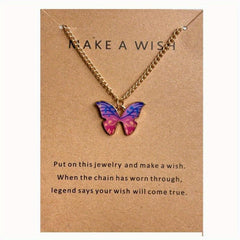 Bohemian Style Butterfly Pendant Necklace Holiday Gift