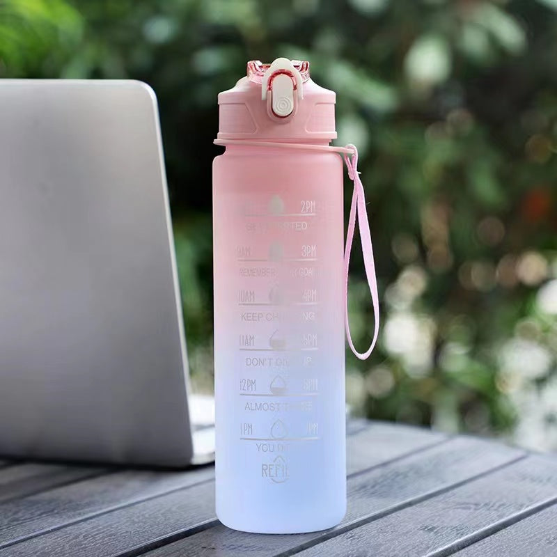 650ml Outdoor Sports Water Cup with Time Scale & Drop Resistant Lid