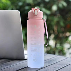 650ml Outdoor Sports Water Cup with Time Scale & Drop Resistant Lid