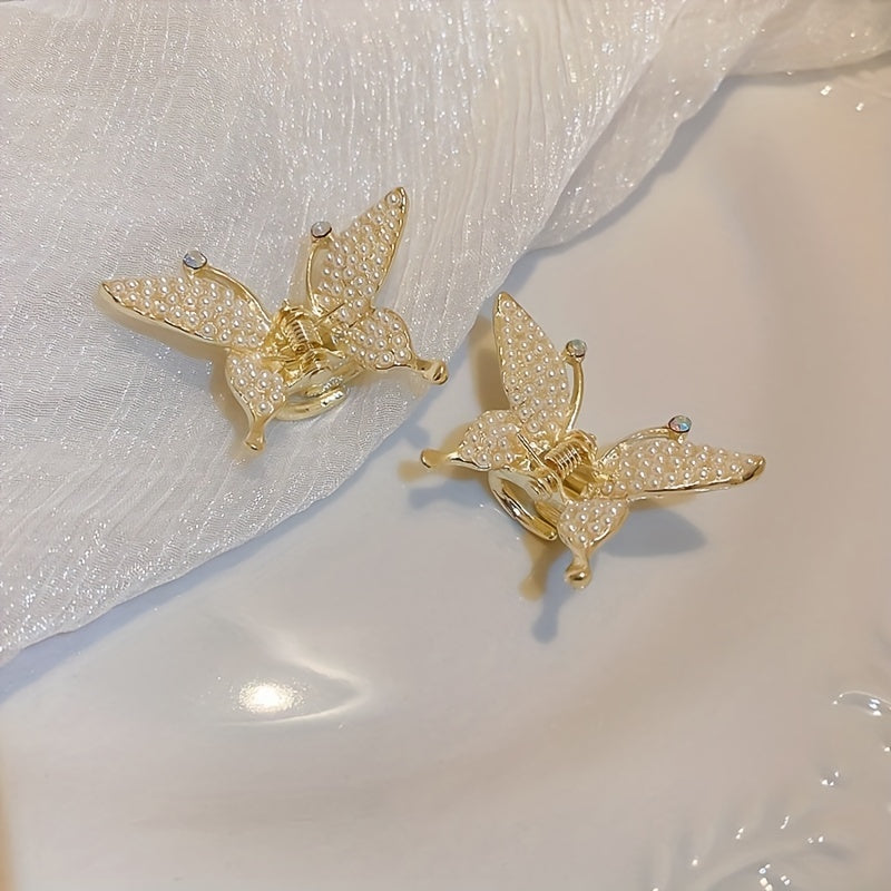 2pcs Y2K Rhinestone Butterfly Hair Clip Hair Accessories
