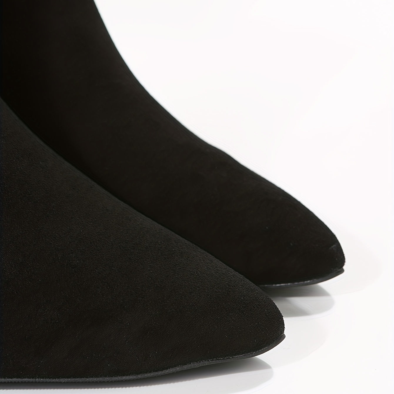 Solid Kitten Heel Ankle Boots Point Toe Side Zipper