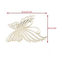 Golden Butterfly Crystal Hair Claw Clips