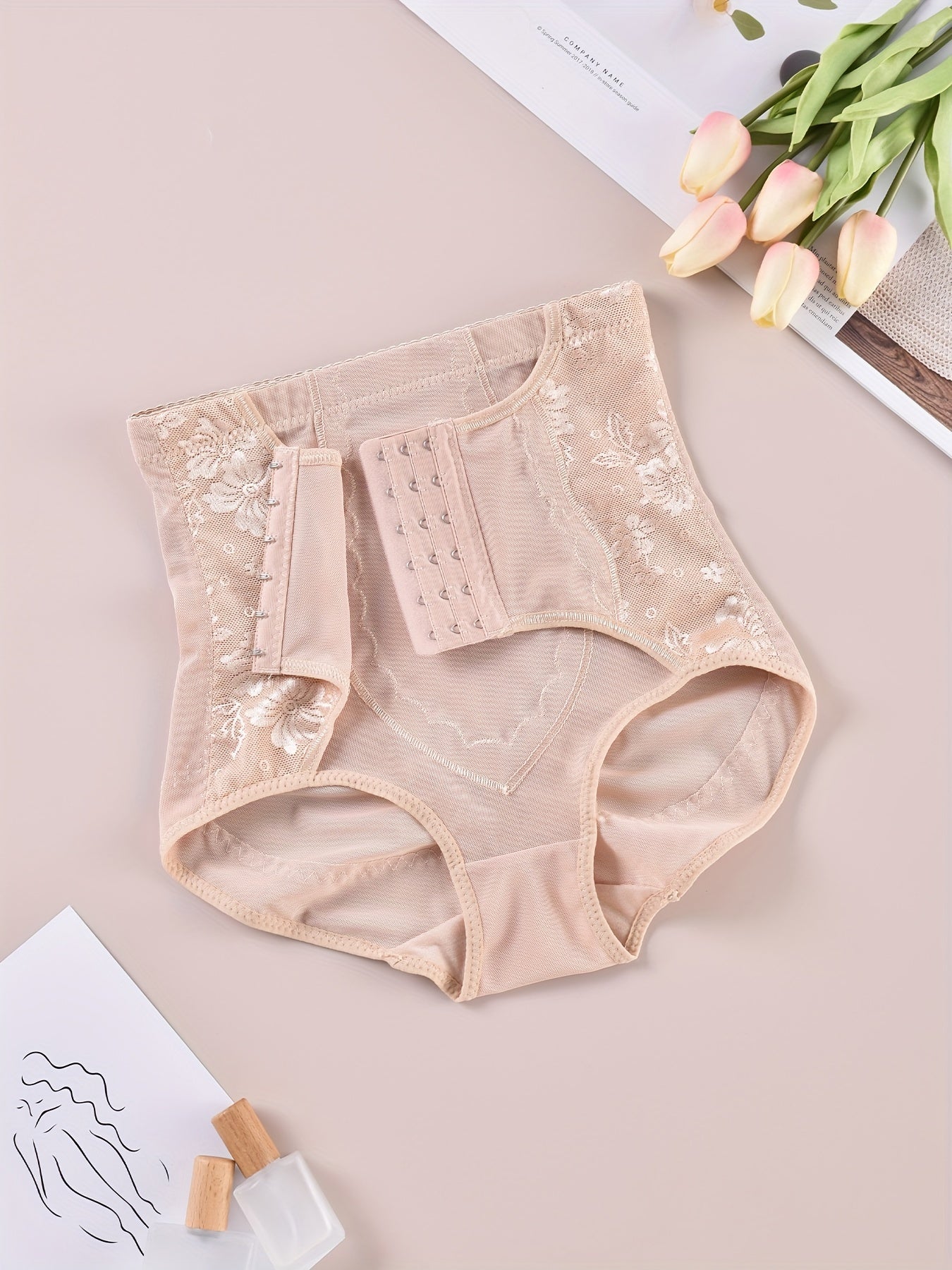 Mesh Stitching Tummy Control Slimming Panties Women's Underwear