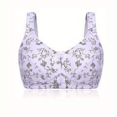 Floral Print Full Coverage Bra Soft Wireless Intimates Women's Lingerie