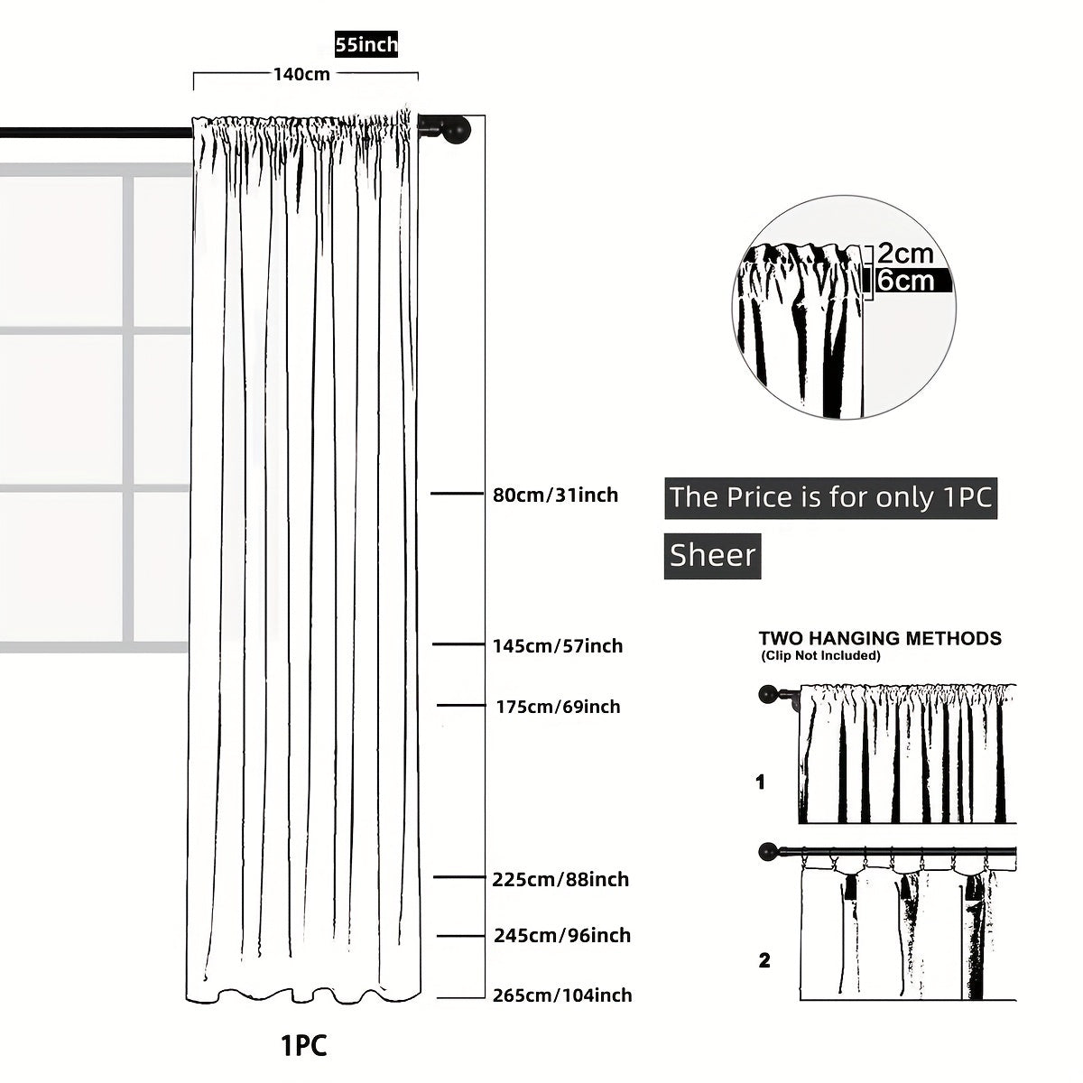French Romantic Lace Sheer Curtain with Faux Pearl Detail