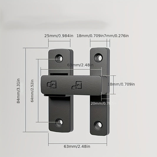 Anti-Theft Sliding Door Latch No Punch Bathroom Bedroom Office Accessory