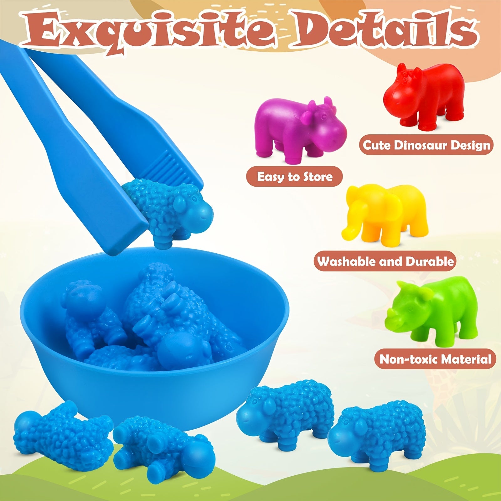 Animal Toys Matching Game with Sorting Bowls - Preschool Learning Activities