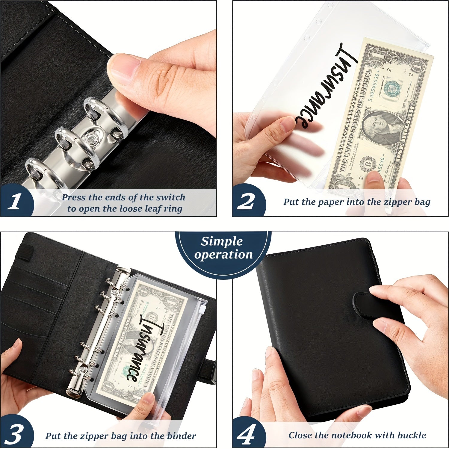 Stylish A6 PU Leather Macaroon Planner Binder - 6 Hole - Magnetic Clasp