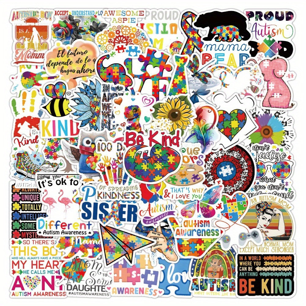 50 Curing Autism Stickers Wall Luggage Notebook Phone Case Skateboard Stickers