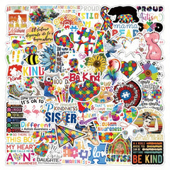 50 Curing Autism Stickers Wall Luggage Notebook Phone Case Skateboard Stickers
