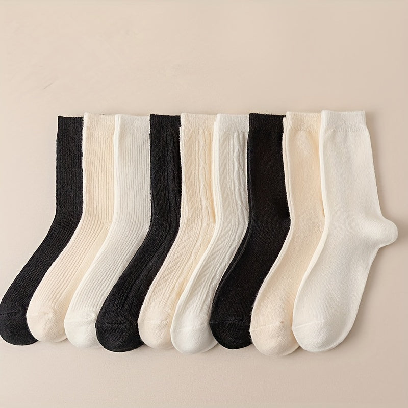 3 Pairs Comfy & Warm Mid Tube Socks Women's Stockings & Hosiery