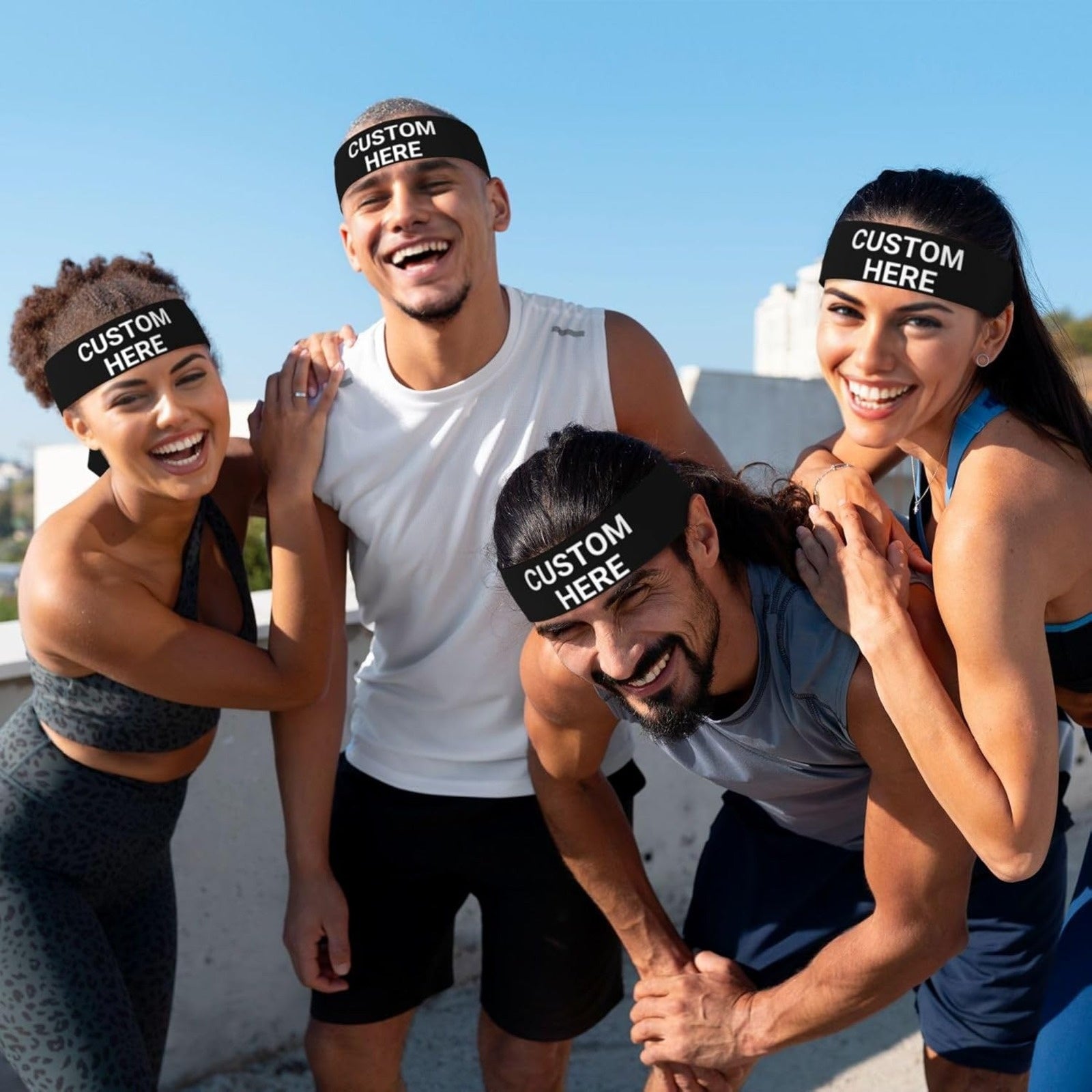 Custom Sweatbands 8 Pack - Quick Dry Non Slip Custom Sweatbands - Personalized