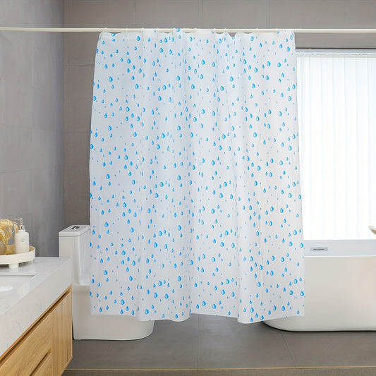 Small Fresh Waterproof Bathroom Shower Curtain - Water Drop Pattern