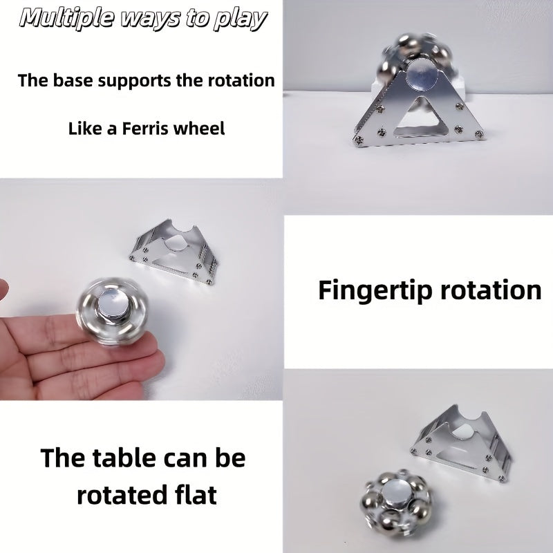 Stainless Steel Finger Spinner with Base Stand