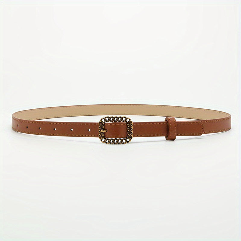 Vintage Hollow Out Buckle PU Waist Belt for Women