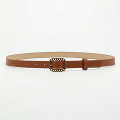 Vintage Hollow Out Buckle PU Waist Belt for Women