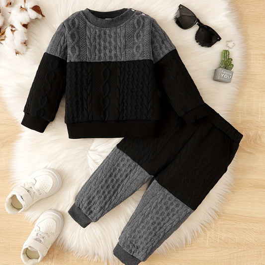 Baby Boys Block Pullover Sweater & Sweatpants Set