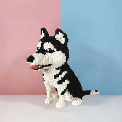 Husky Building Blocks Dog Toy 3D Handcrafted Puzzle Figurine Gift