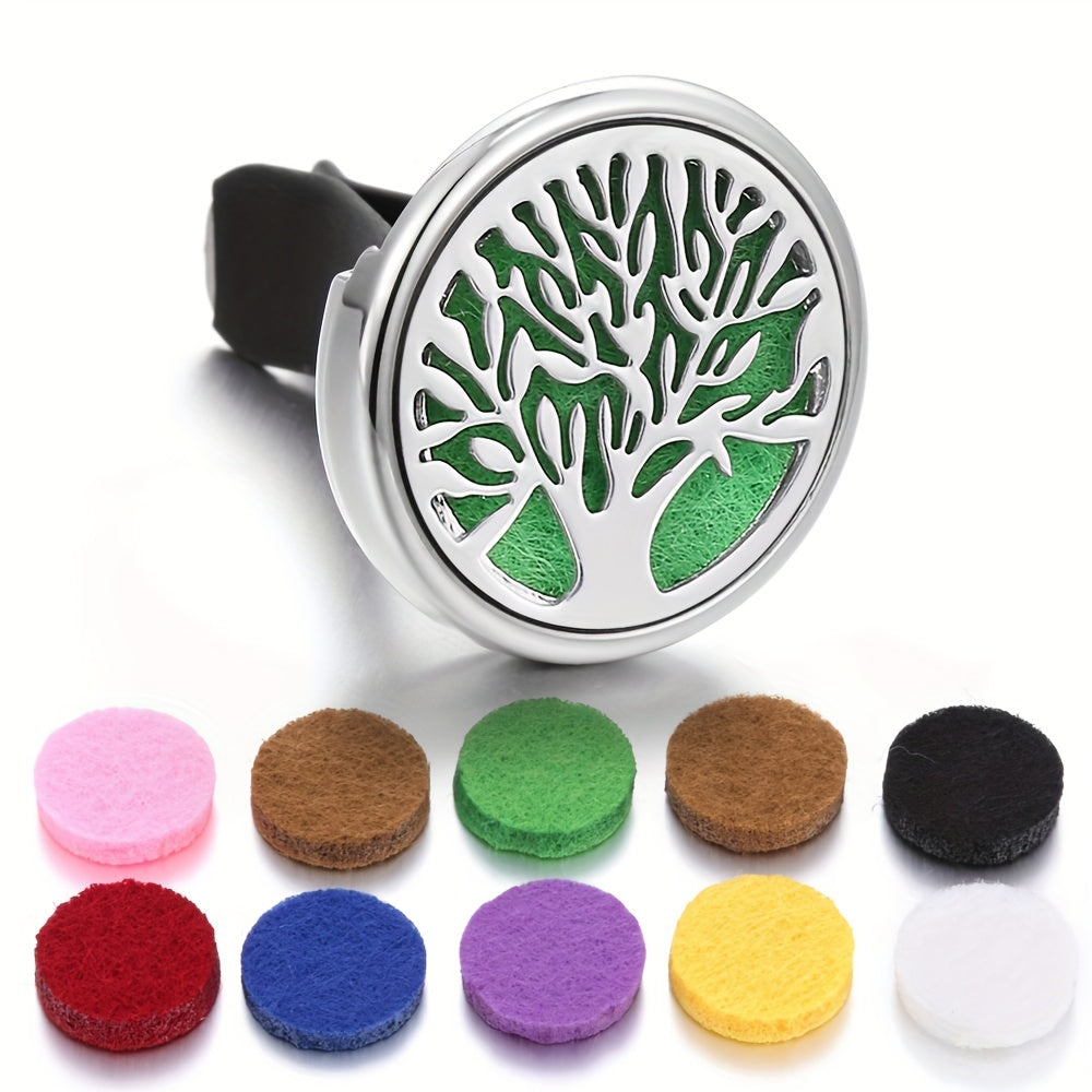 Car Aromatherapy Diffuser Locket Car Clip with 10pcs Mixed Pads