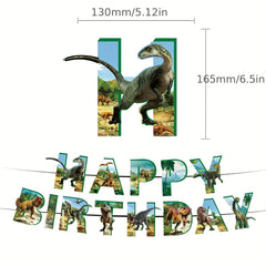 46pcs Dinosaur Birthday Party Decorations Cake Topper, Balloons for Kids