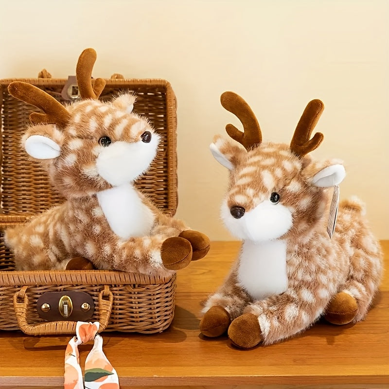 Realistic Deer Plush Toy with Antlers - Perfect Gift for Birthdays & Chris