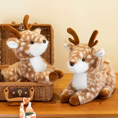 Realistic Deer Plush Toy with Antlers - Perfect Gift for Birthdays & Chris