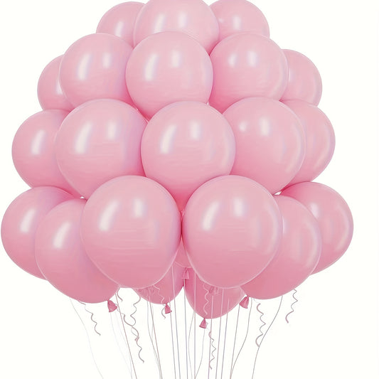 30 Pink Latex Party Balloons with Ribbon for Various Celebrations