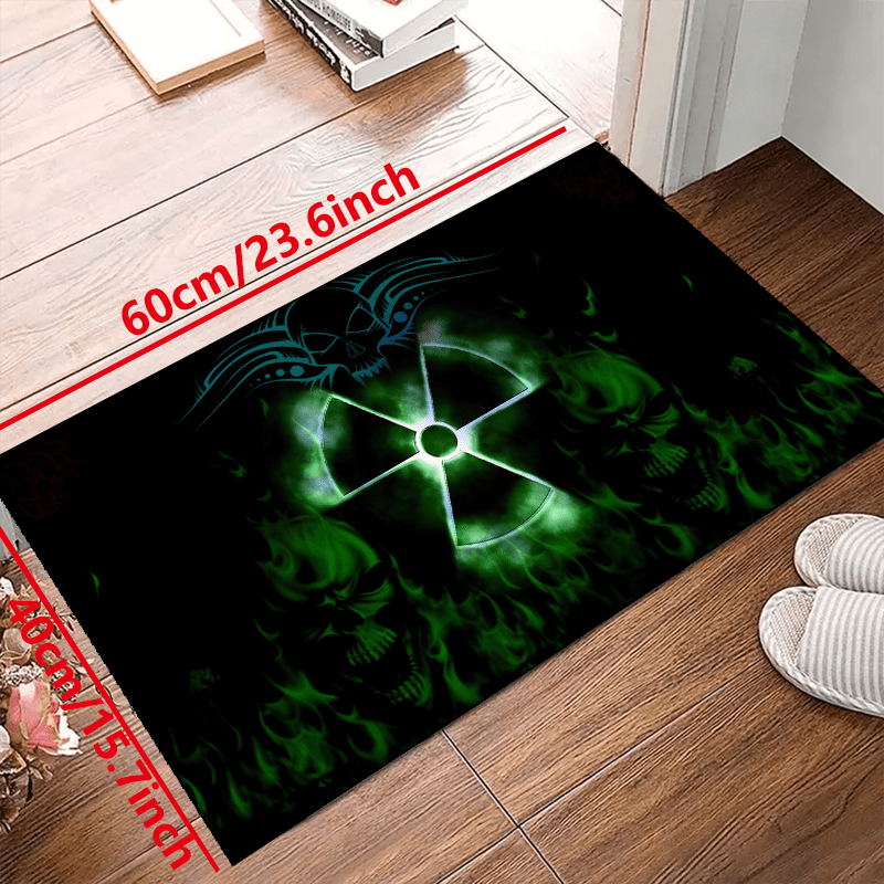 Nuclear Skeleton Halloween Rug Non-slip Resistant Machine Washable