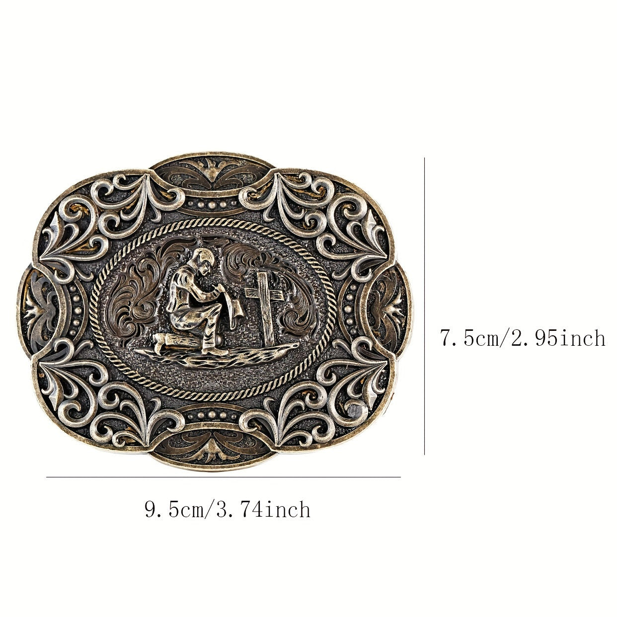 Cowboy Belt Buckle Prayer Pattern Man Belt Buckle