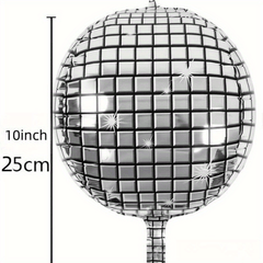 4D Large Silver Disco Balloons for Outdoor Party Decorations