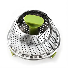 Foldable Stainless Steel Vegetable Steamer Basket - Easy Vegetable Steaming