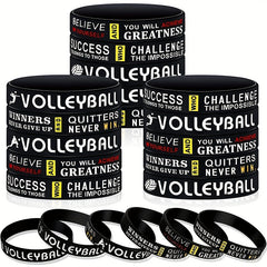 3 Pcs Volleyball Bracelet Inspirational Silicone Wristband for Fans