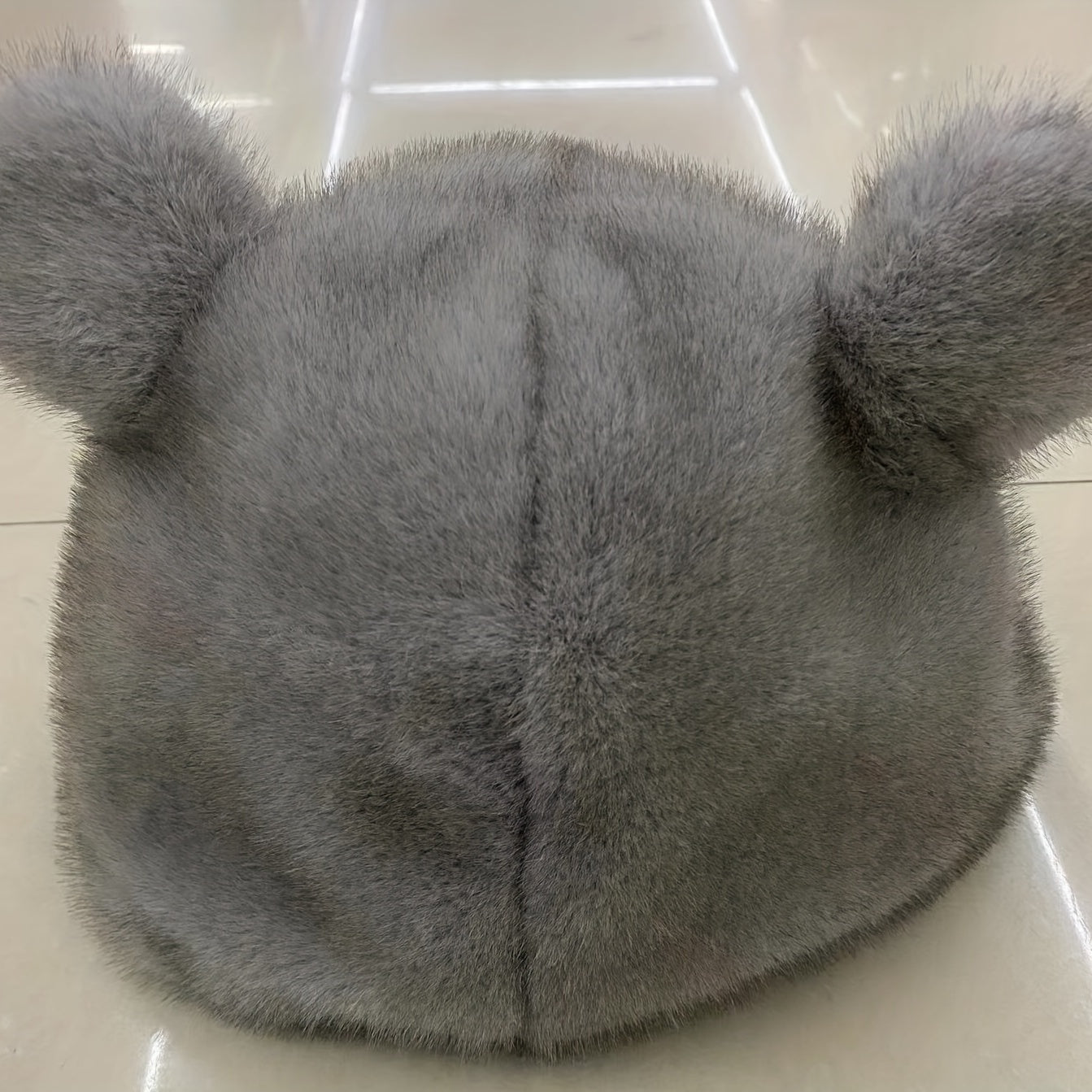 Bear Ears Plush Cloche Hats Faux Fur Warm Bucket Hat