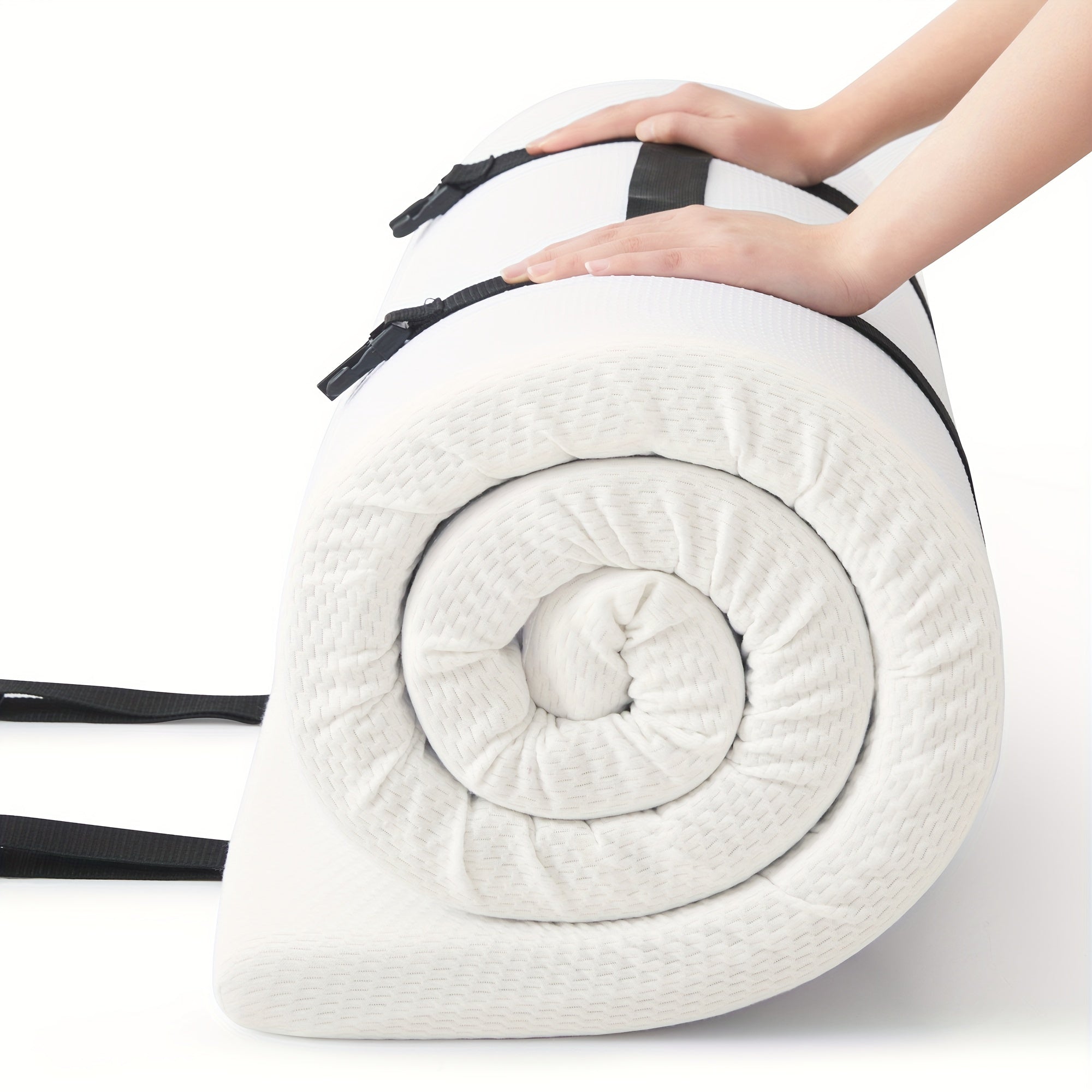 Portable Camping Mattress Topper - High Density Ventilated Roll Up Pad