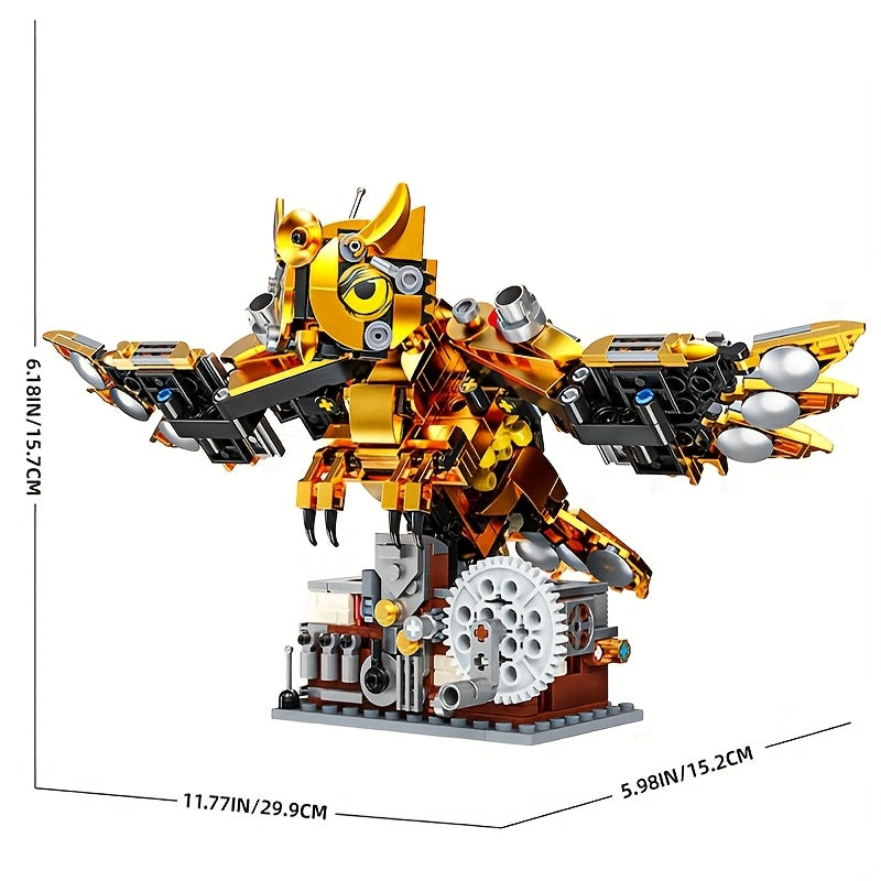 606pcs Owl Building Blocks Toy Mechanical Turnable Puzzle ABS Set