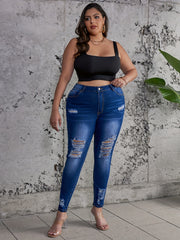  Ripped High Stretch Skinny Jeans