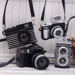 4pcs Dollhouse Camera w/ Straps for BJD Model Doll Scene Decor