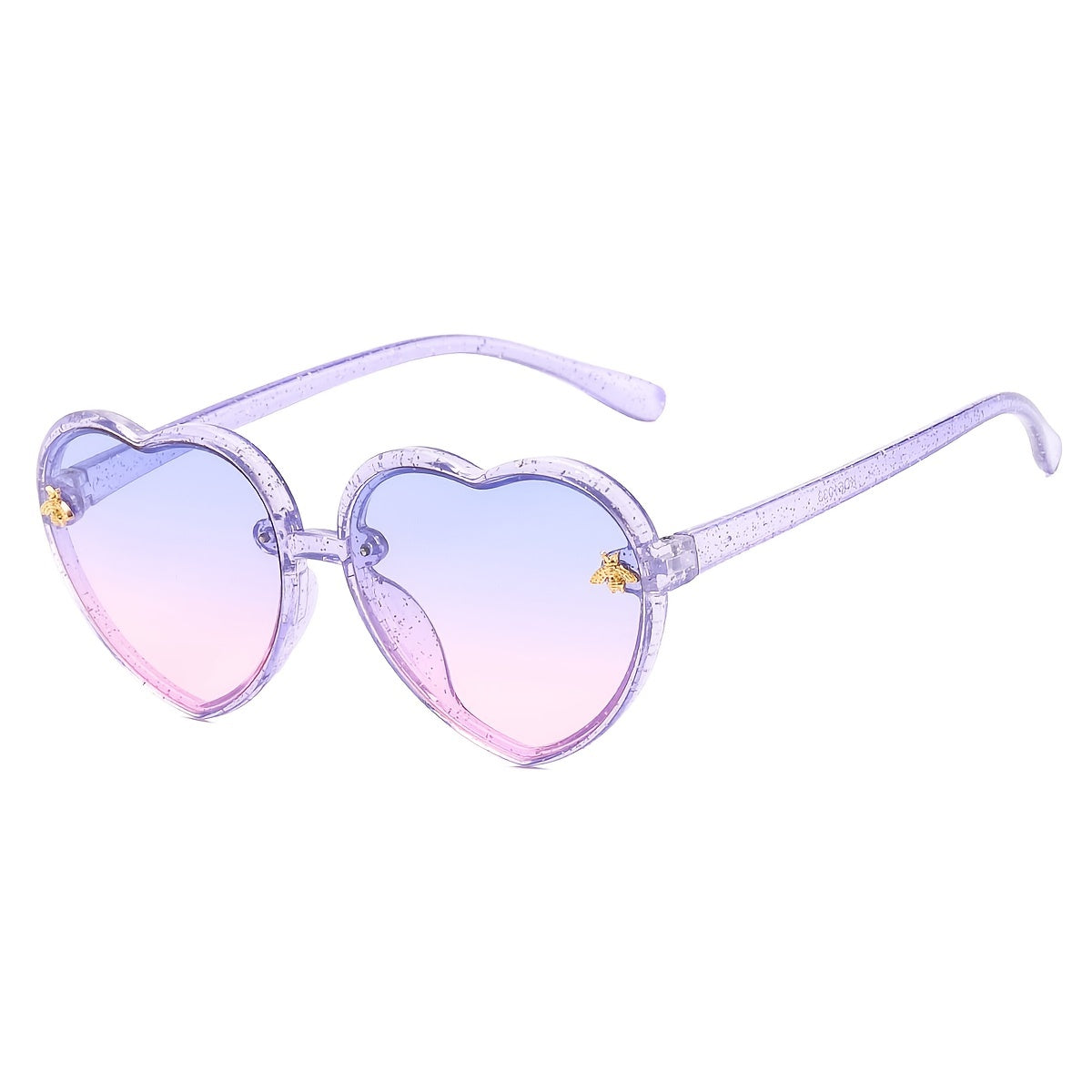 Girls Heart Shaped Sunglasses with Little Bee Decor