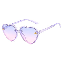 Girls Heart Shaped Sunglasses with Little Bee Decor