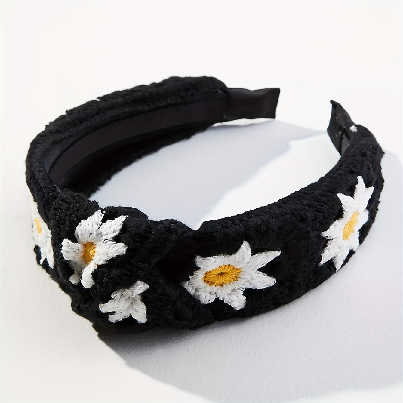 Knitted Sunflower Pattern Headband for Women Girls