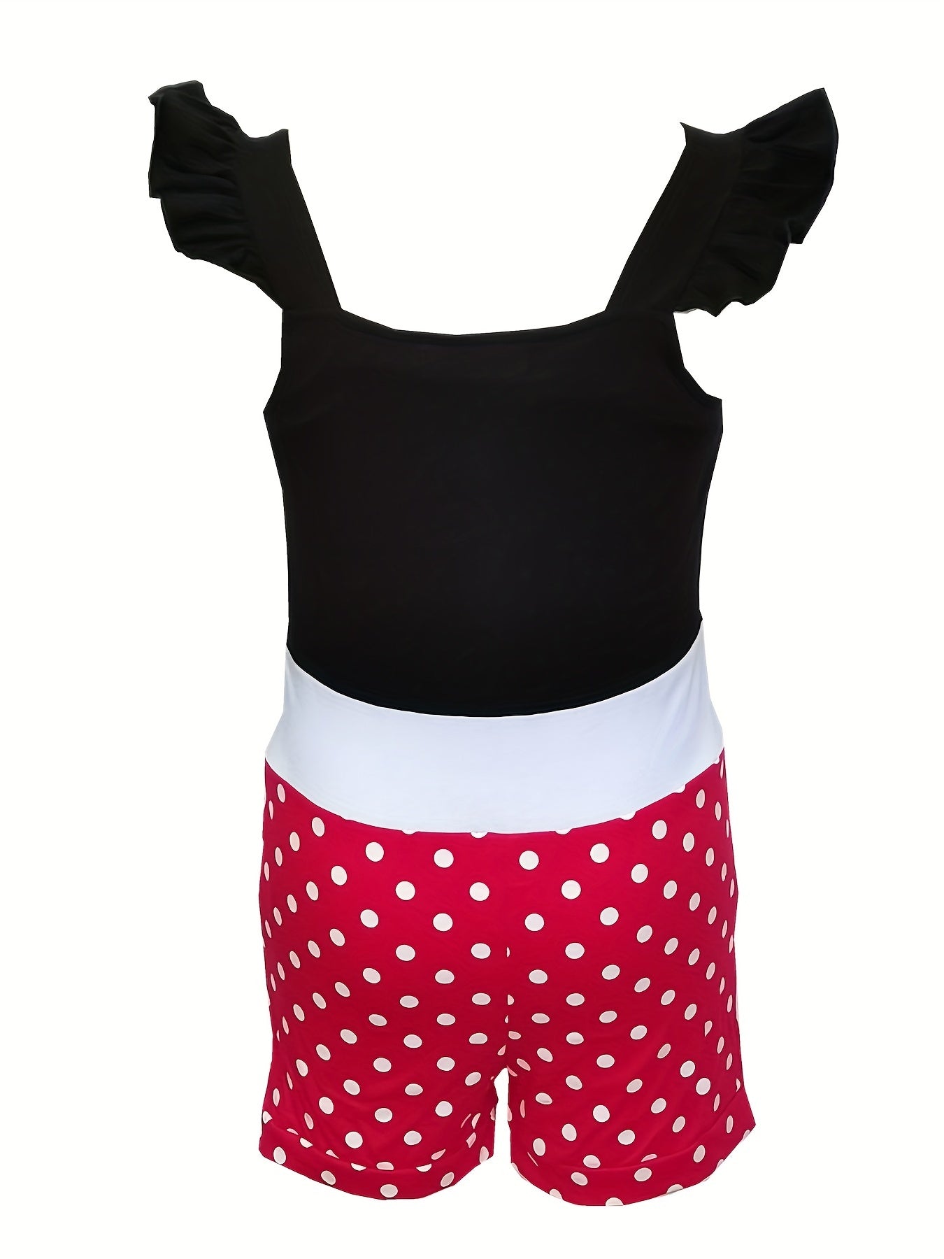 Toddler Girls Polka Dot Graphic Bow Front Rompers Jumpsuits