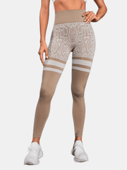 Snake Pattern Sports Leggings High Waist Yoga Pants Women's Activewear