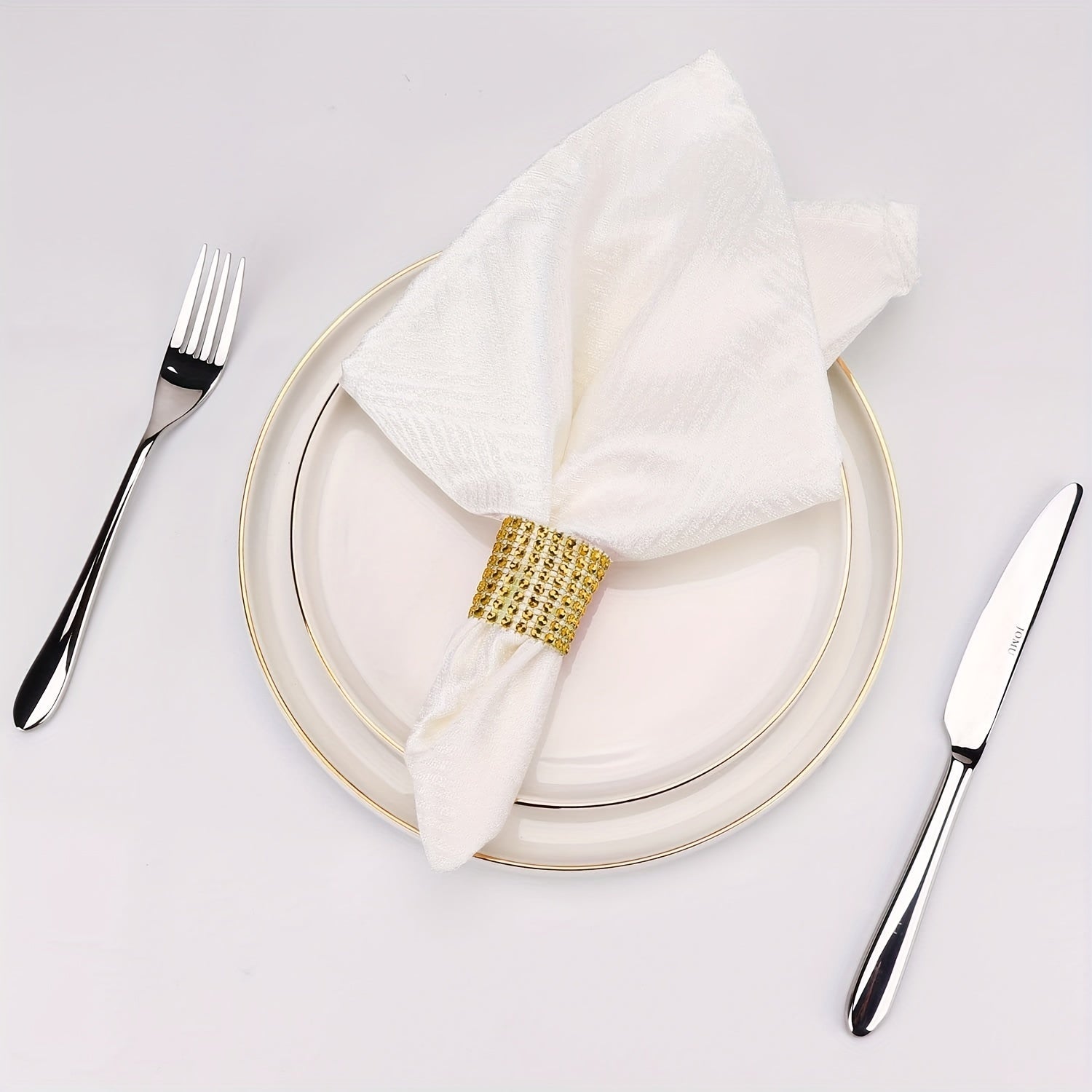 6pcs Rhinestone Napkin Rings for Parties, Weddings, and Gatherings