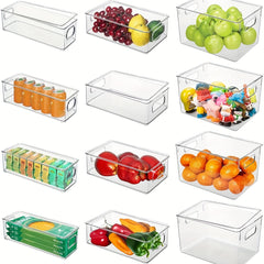 Clear Plastic Pantry Organizer Bins With Handle for Food Storage