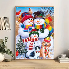 Christmas Snowman Canvas Painting Poster for Home Decoration